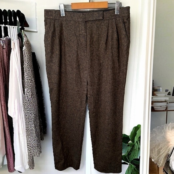 Maxmara  brown wool weaved trouser pants 46/XL - Picture 2 of 8